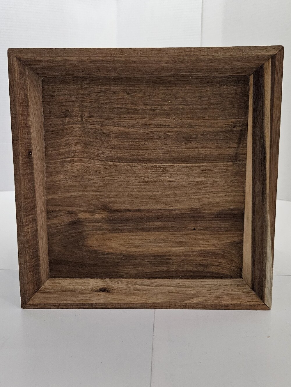 Mid Century Modern Square Acacia Wood Valet Catchall Tray 10x10
